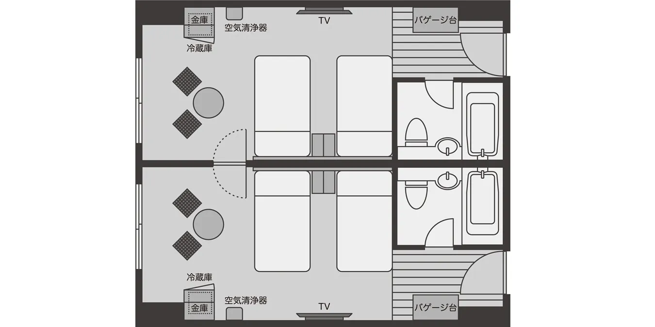 オーシャンビュー スタンダードツイン コネクティング